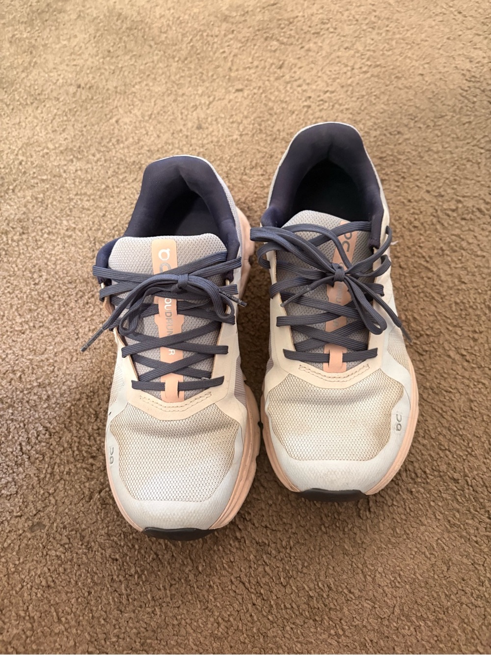 On Running Women's Running Sneakers in Light Gray & Blush
